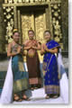 Lao young ladies in front of Wat Xien Thong  in Luang Prabang