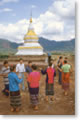 Traditional dance around the Ou Tay stupa in the north of Phong Sally province